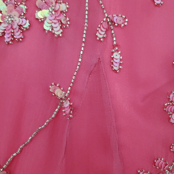 Sean Collection Pink Floral Iridescent Sequin Gown - Picture 5 of 9